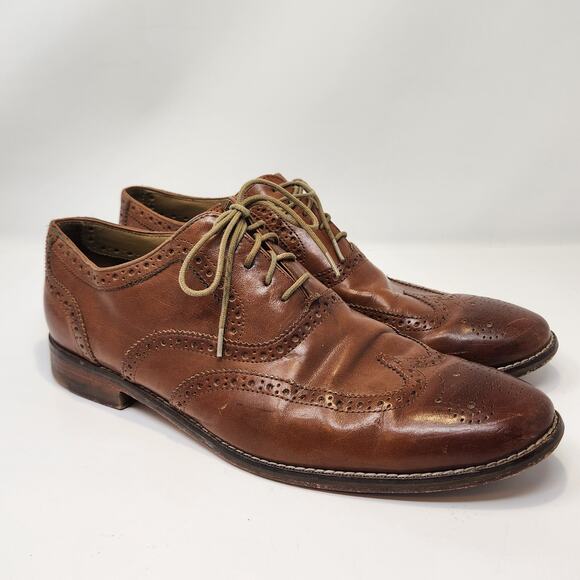 Cole Haan Modern Classic Wingtip Oxford Dress Shoes Men Size 11 M Brown Leather - Picture 1 of 9
